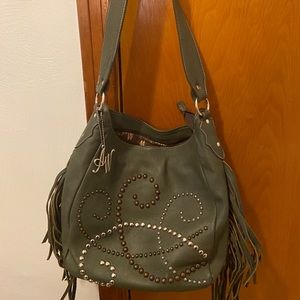 American West Green Shoulder Bag with dust bag